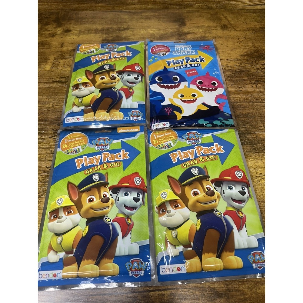 4Pack Paw Patrol Play Pack Coloring Book Crayons Stickers